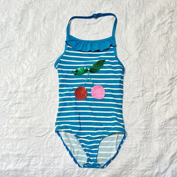 Mini Boden Cherry One Piece Swim Suit Size 7/8 - Picture 2 of 6